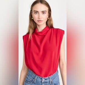 Amanda Uprichard Sleeveless Fabienne Top, crimson crepe fabric. M. Worn once!